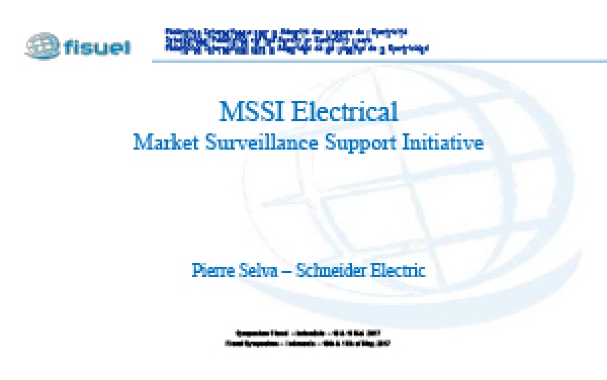 MSSI Electrical Market Surveillance Support Initiative