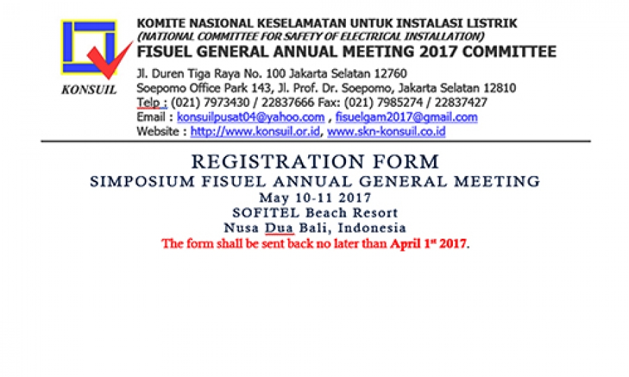 Form Registrasi Peserta Simposium Non Member FISUEL